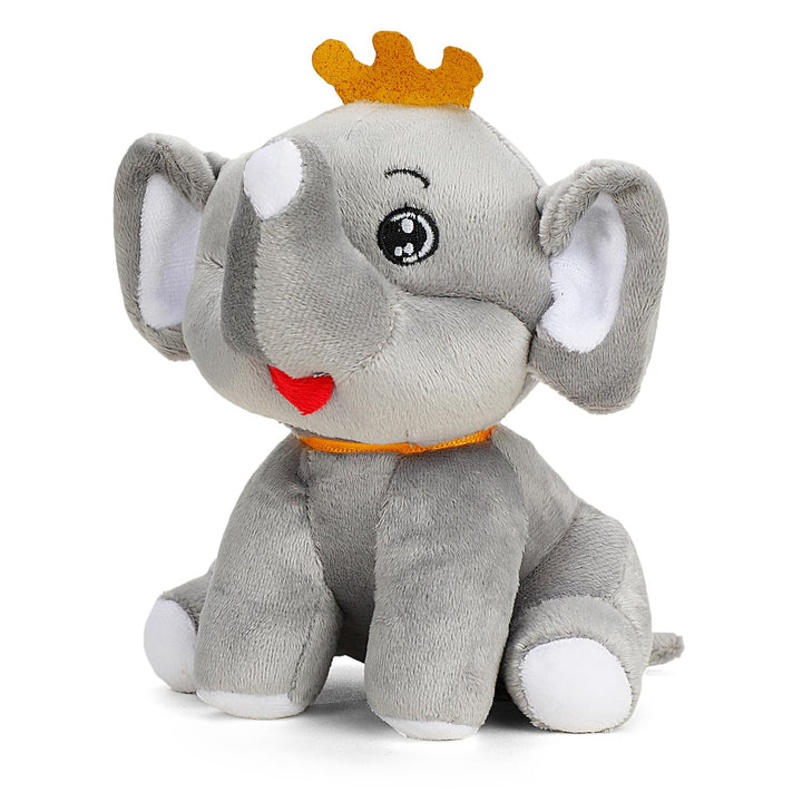 Webby Plush Cute Crown Elephant Soft Toy for Kids - 20 CM
