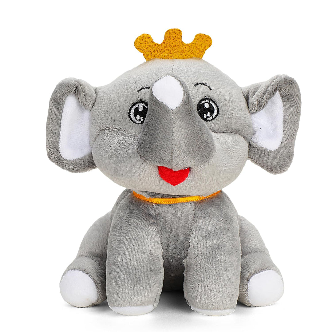 Webby Plush Cute Crown Elephant Soft Toy for Kids - 20 CM