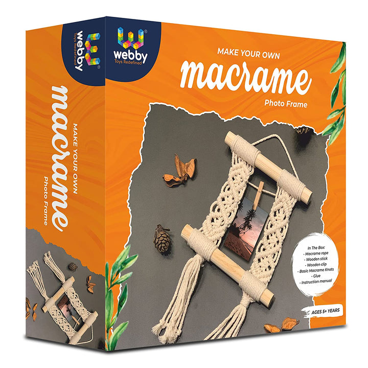Webby Macrame Photo Hanging Frame | Art & Craft | Activity Kit for Kids