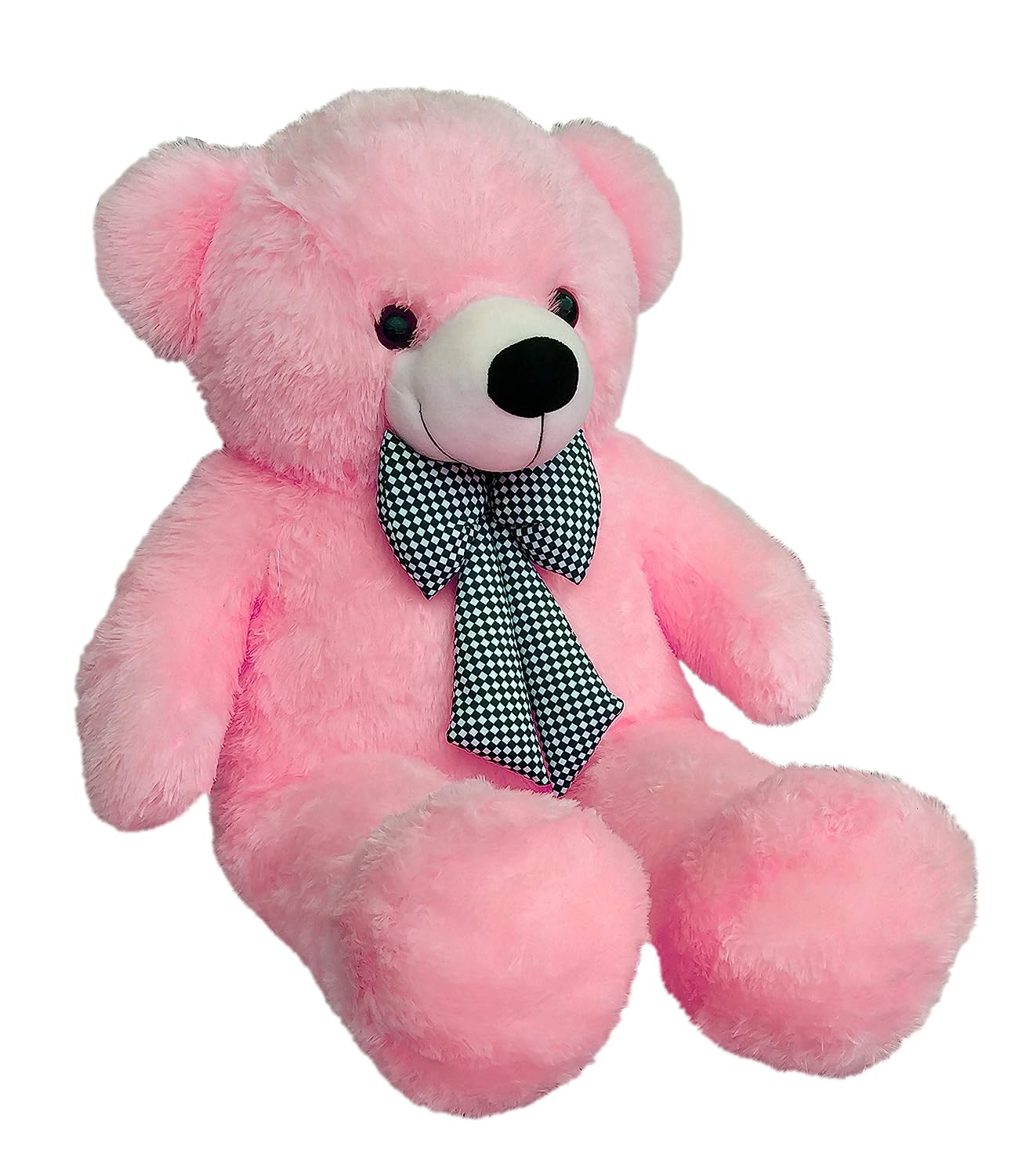 Webby Plush Huggable Teddy Bear with Neck Bow-75 Cm (Pink) – Webby