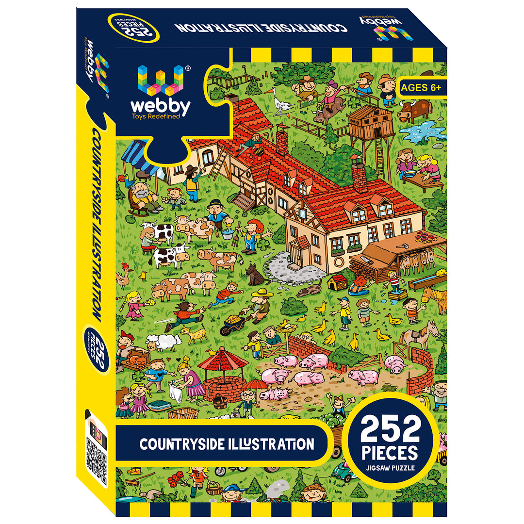 Webby Countryside Illustration Jigsaw Puzzle, 252 pieces