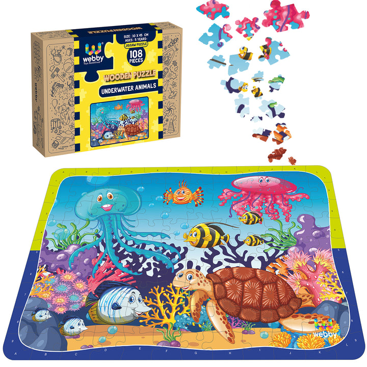 Webby Underwater Animals Jigsaw Puzzle, 108 Pieces