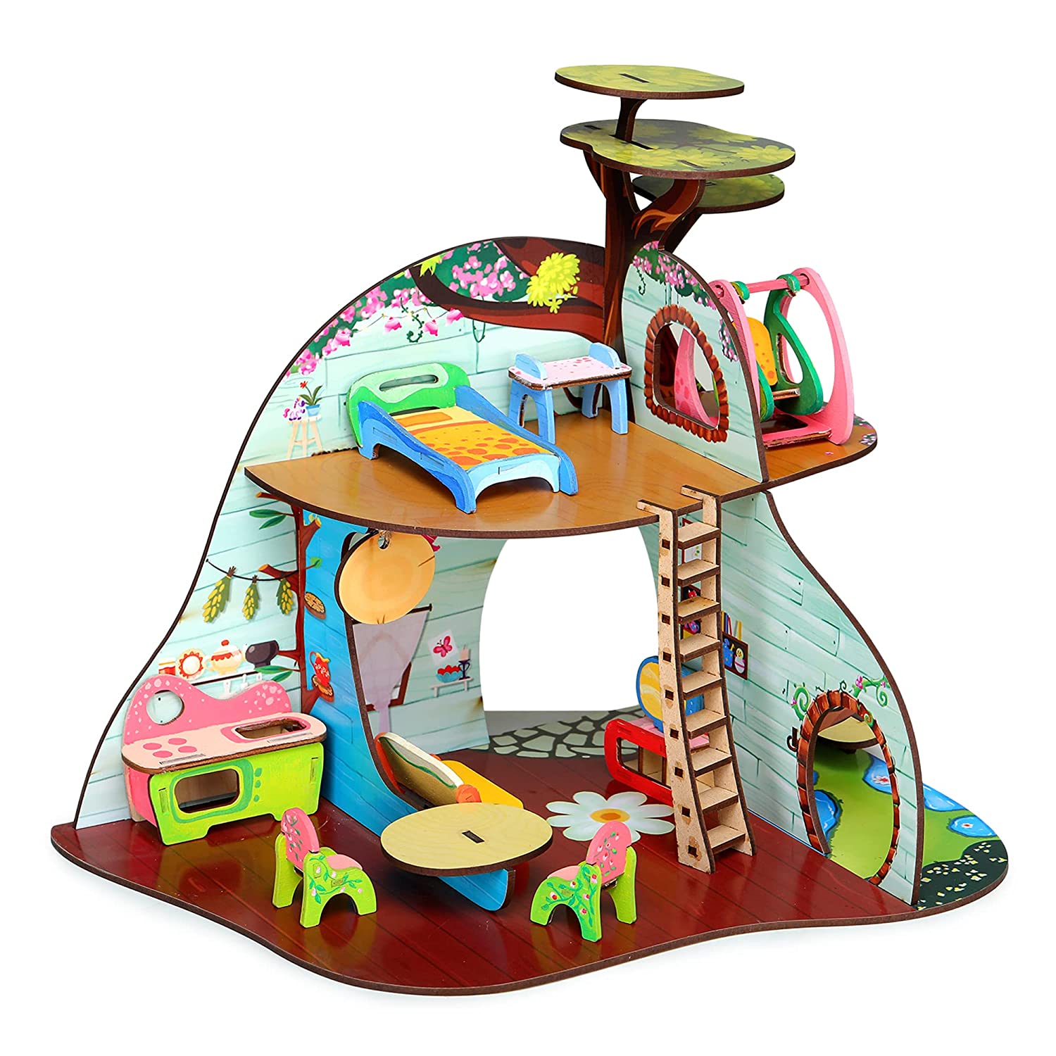 Wooden deals doll treehouse