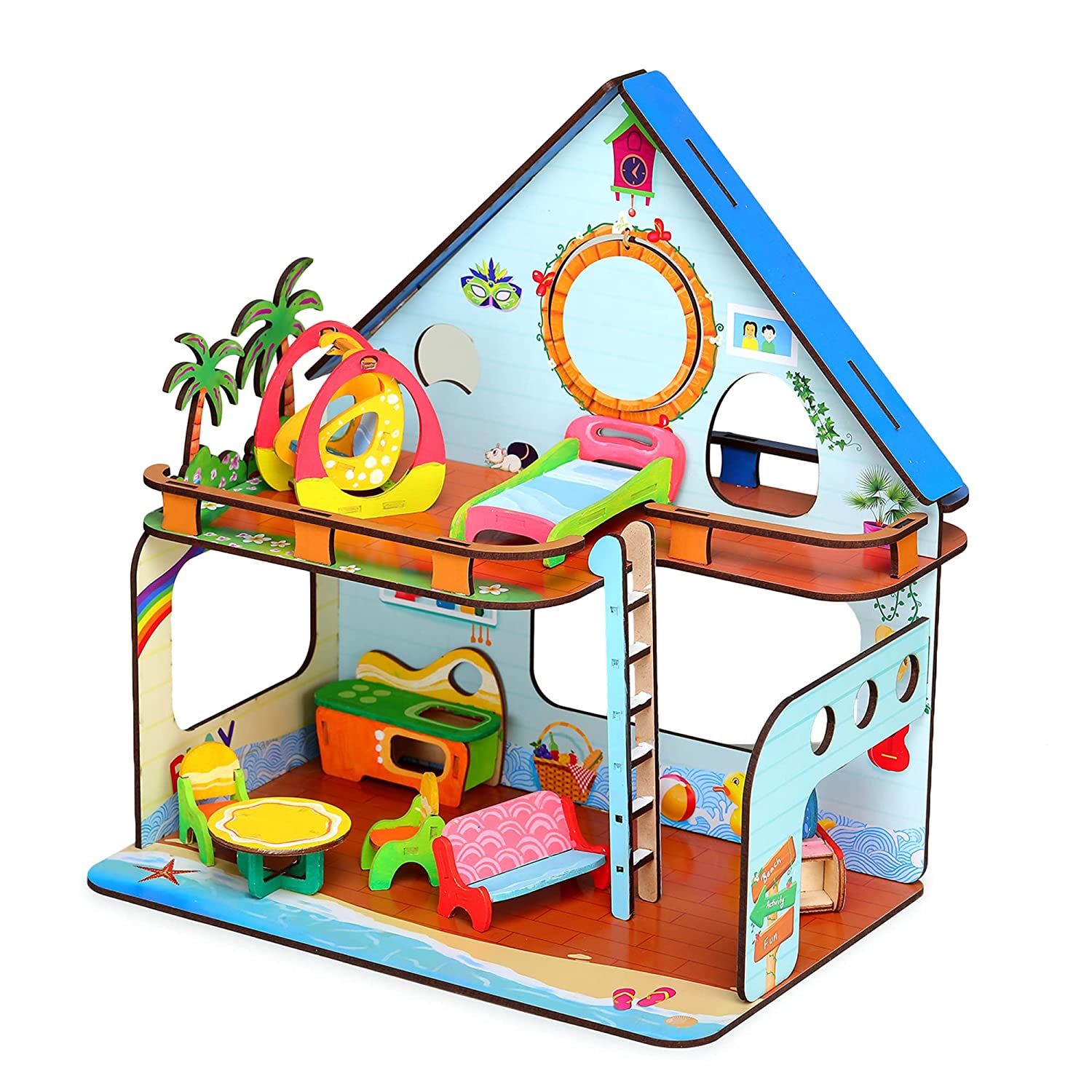 Wooden doll cheap house price