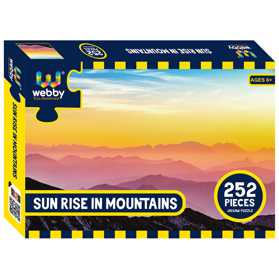 Webby Sun Rise in Mountains Jigsaw Puzzle, 252 pieces