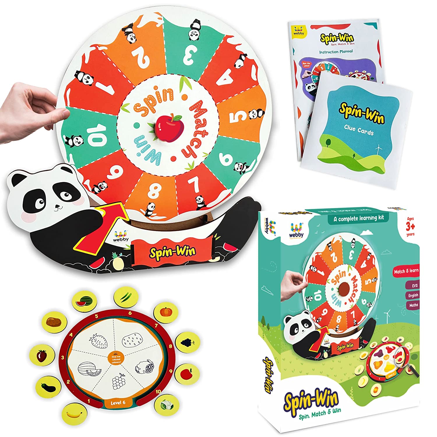 Webby Wooden Spin Win - Spin, Match & Win Educational Game – Webby Toys