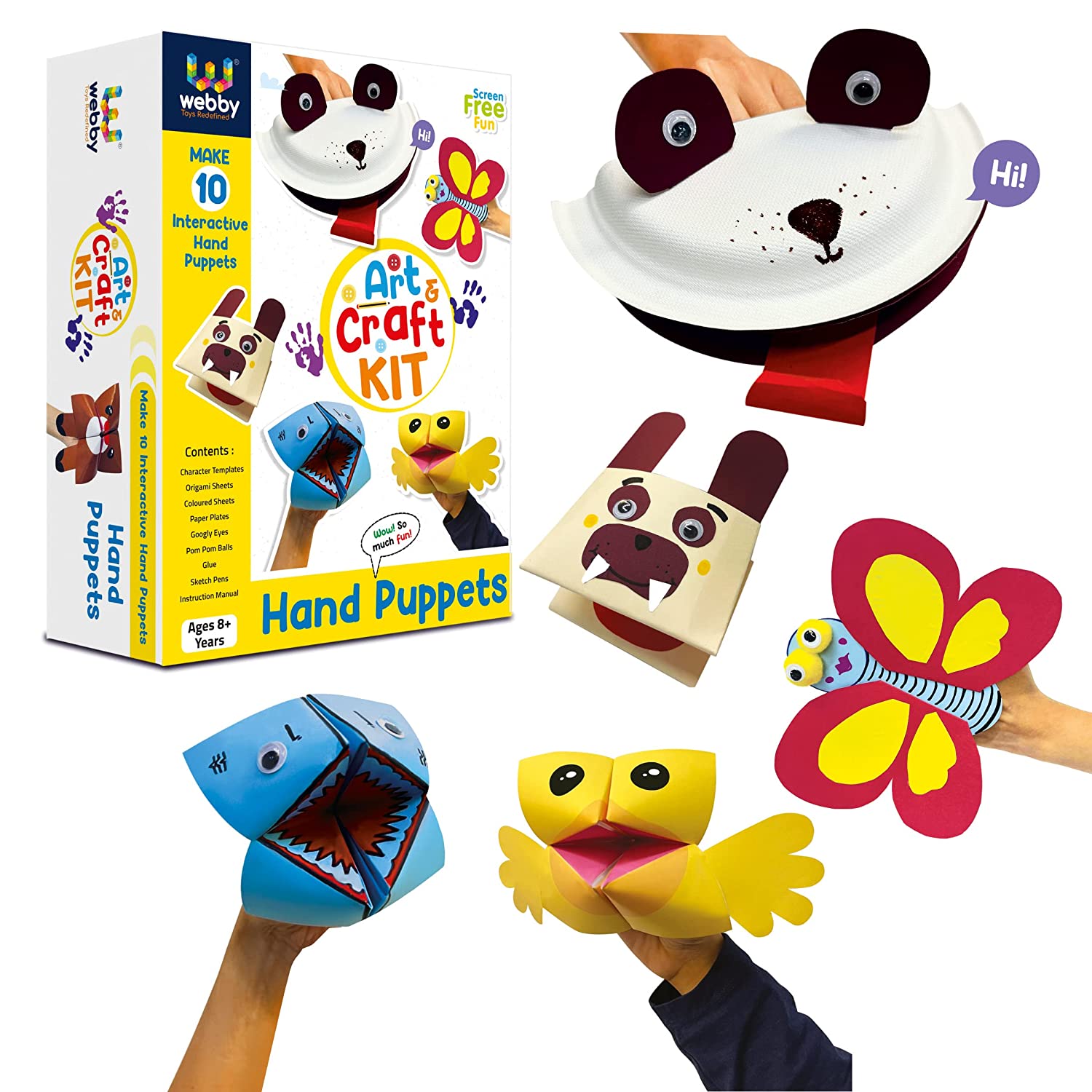 Webby DIY Art and Craft Hand Puppet Activity Kit – Webby Toys