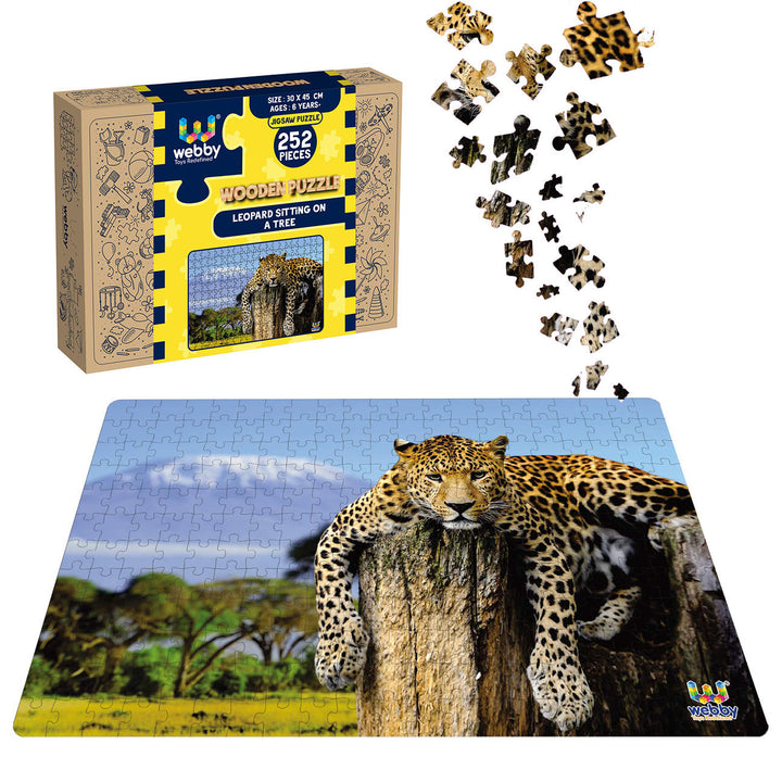 Webby Leopard Sitting on a Tree Jigsaw Puzzle, 252 pieces