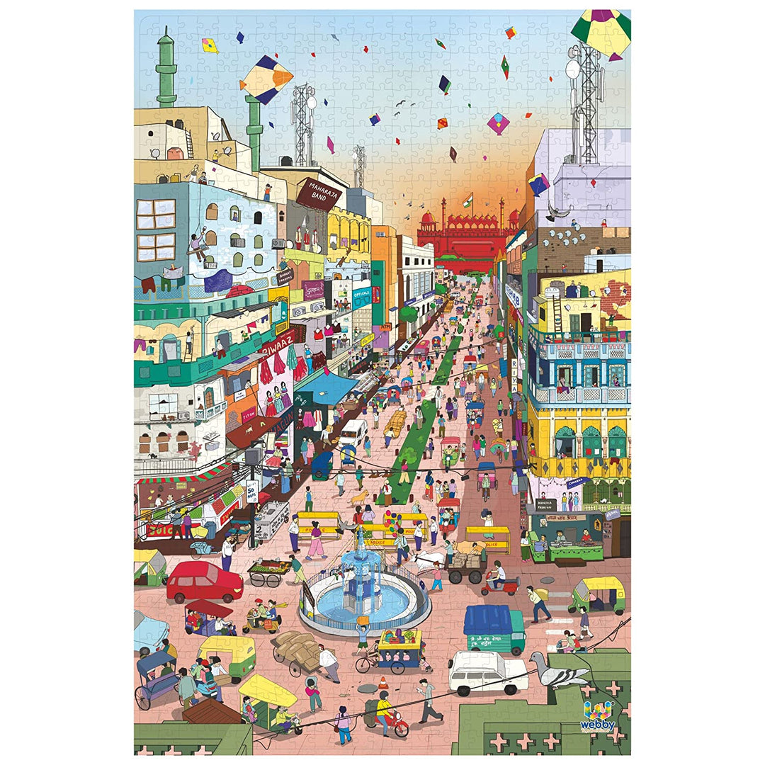 Webby Old Delhi Wooden Jigsaw Puzzle, 1000 Pieces