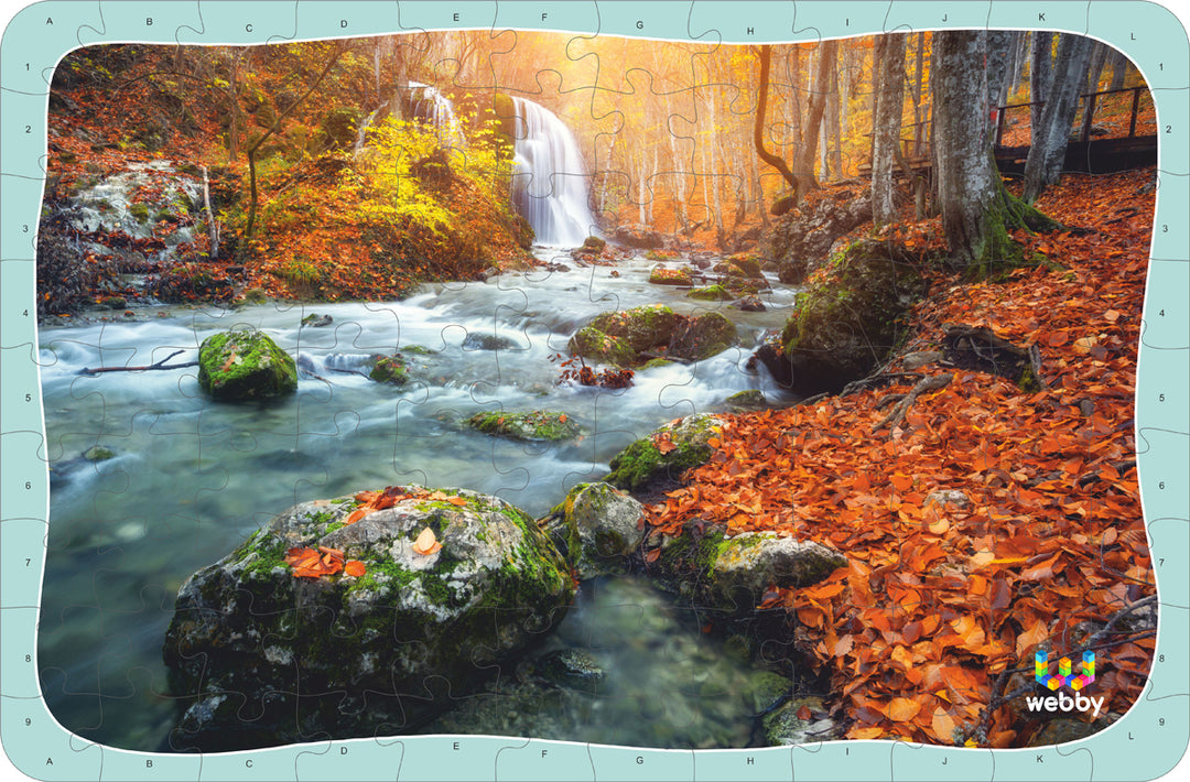 Webby River in Forest Wooden Jigsaw Puzzle, 108 Pieces, Multicolor