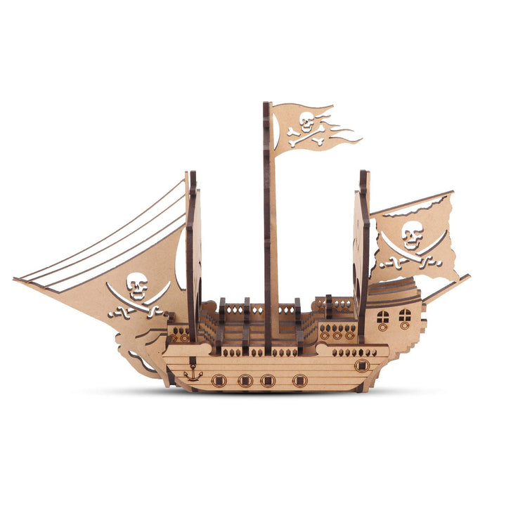 Webby 3D Wooden Pirate Ship Puzzle - 15 Pieces