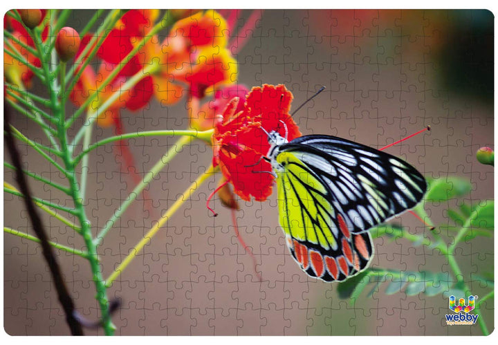 Webby Butterfly on the Flower Wooden Jigsaw Puzzle, 252 pieces