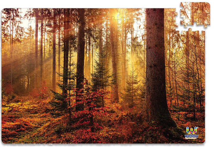 Webby Forest Sun Rise Wooden Jigsaw Puzzle, 252 pieces