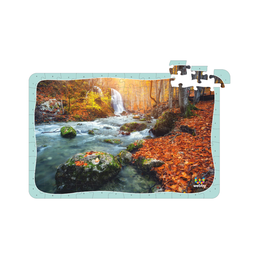 Webby River in Forest Wooden Jigsaw Puzzle, 108 Pieces, Multicolor