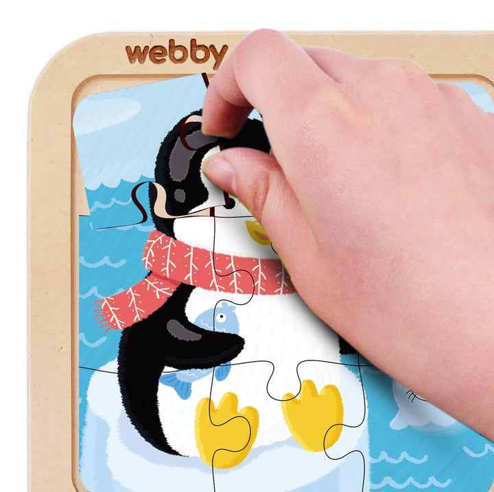 Webby 4 in 1 Wooden Animal Puzzle Toy, 36 Pcs