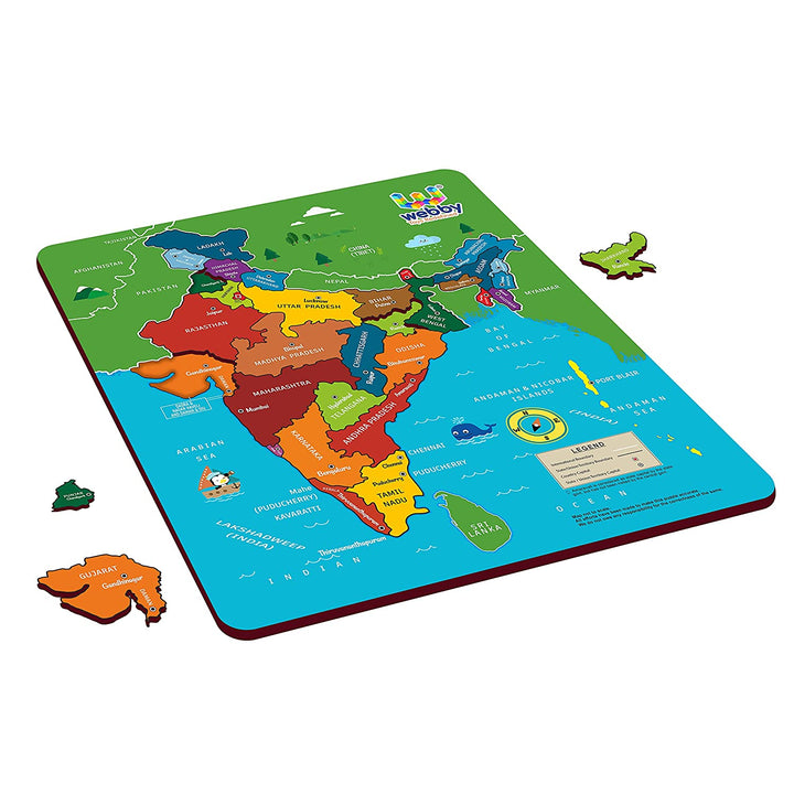 Webby Wooden Educational Learning India Map 3D Puzzle