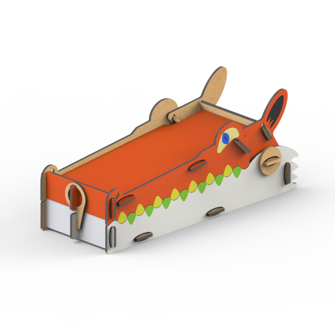 Webby DIY Animal Themed Fox Wooden Pencil Box