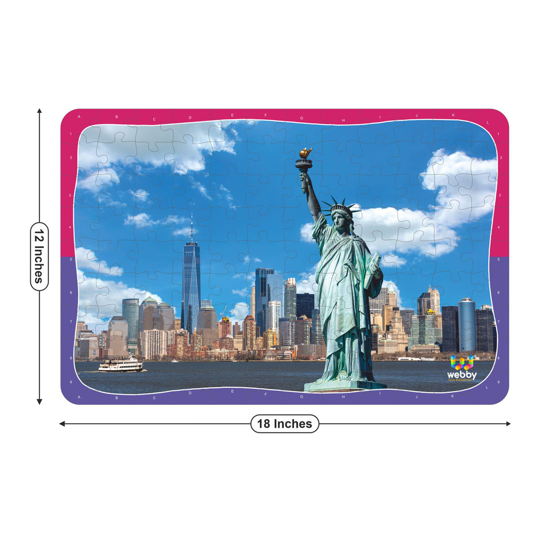 Webby Statue of Liberty Wooden Jigsaw Puzzle, 108 Pieces - Multicolor