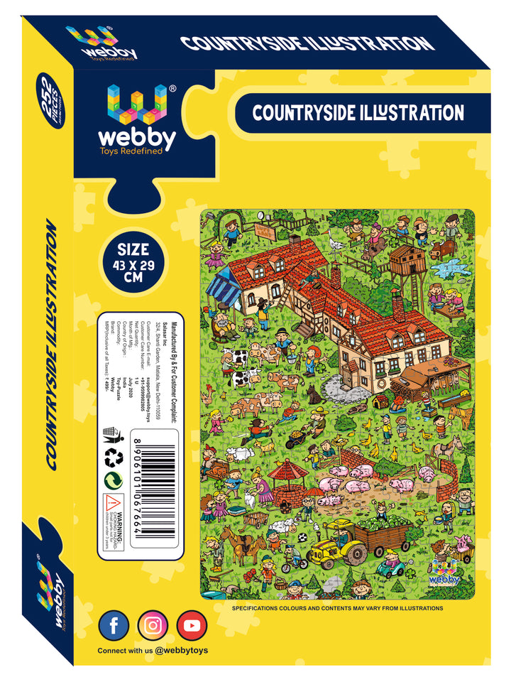 Webby Countryside Illustration Jigsaw Puzzle, 252 pieces