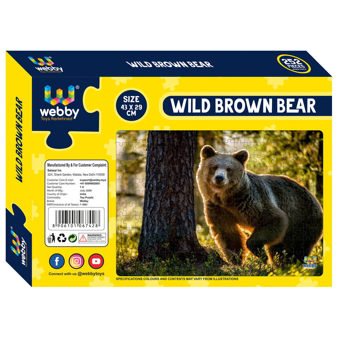 Webby Wild Brown Bear Jigsaw Puzzle, 252 pieces