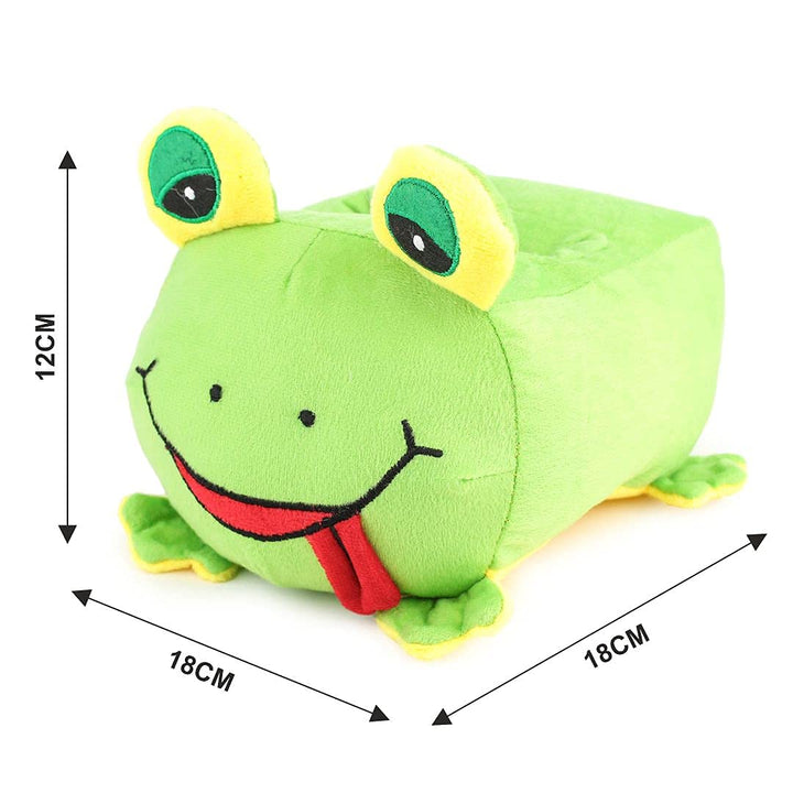Webby Plush Smiling Face Frog Multi Purpose Holder Soft Toys Green