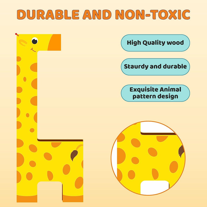 Webby Wooden Animal Puzzle Tetris Brain Teaser