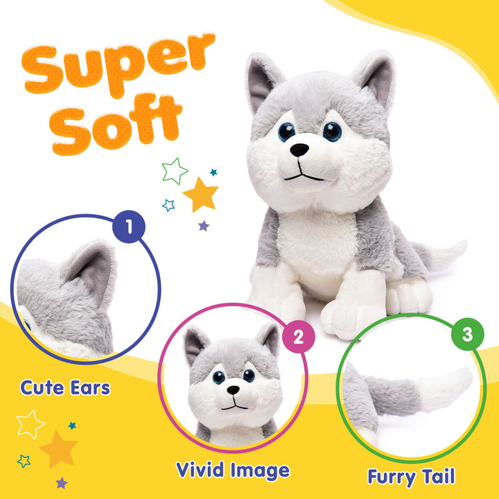 Webby Plush Husky Dog Stuffed Animal Puppy Soft Toy, 30CM