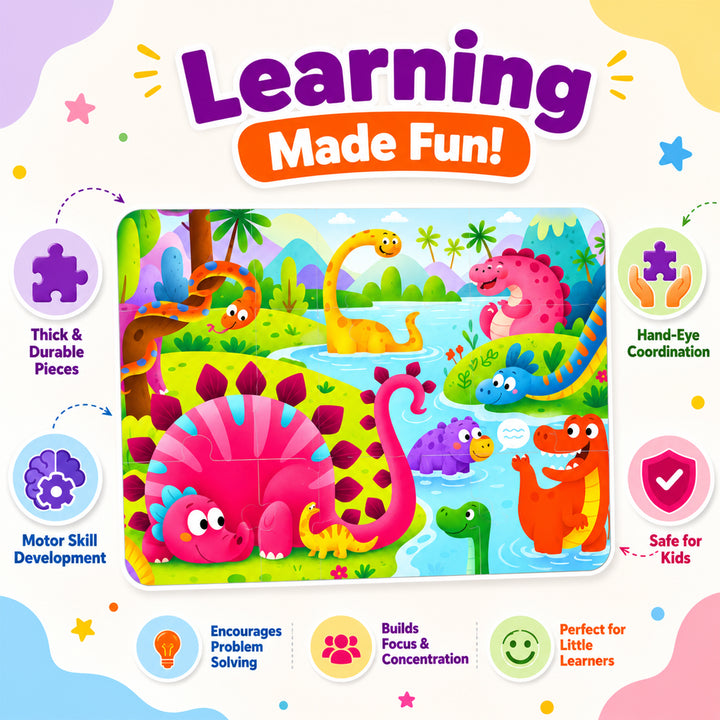 Webby Animal Worlds Level Up Jigsaw Puzzles for Kids | 6 Puzzles in 1 Box, 9, 12 & 16 Pieces, Ages 2+ Years