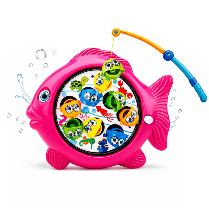 Webby Manual Rotating Magnetic Fishing Game for Kids | Magnetic Fish, Includes Fishing Rod
