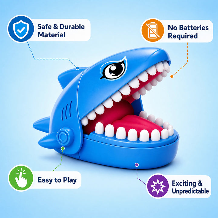 Webby Biting Shark Game for Kids | Ages 3+ Years, 1-4 Players, No Batteries Required
