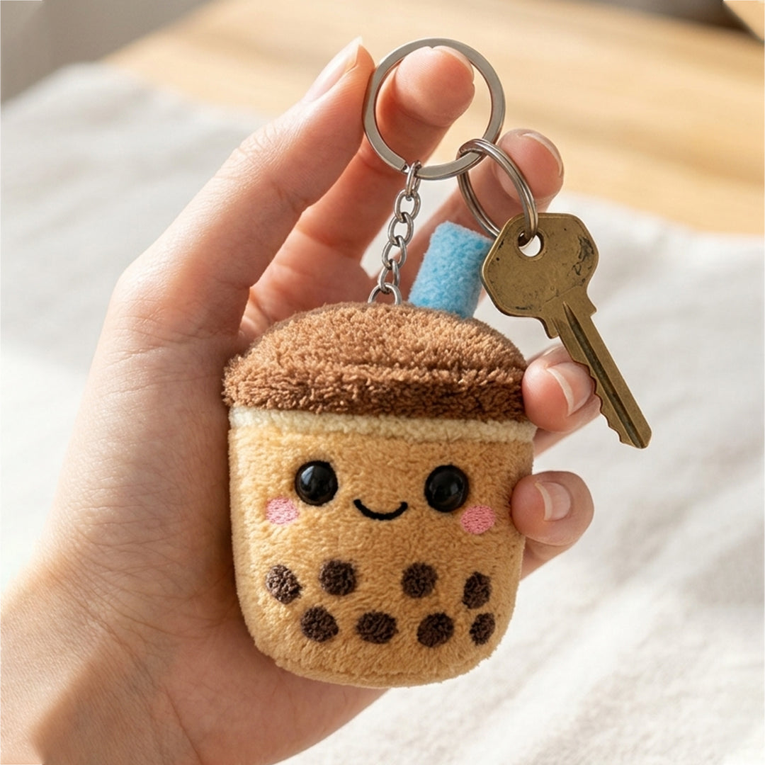 Webby Plush Boba Tea Soft Toy with Keychain for Boys, Girls and Adults - 1 Piece