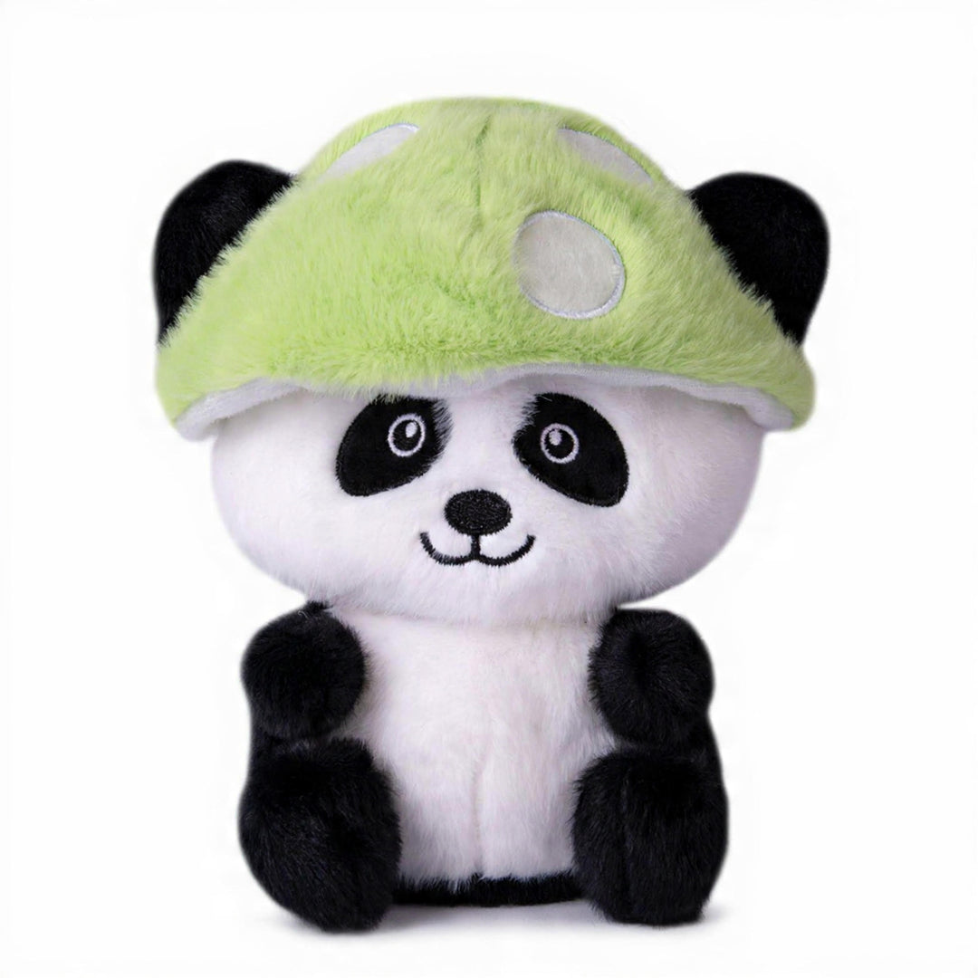 Webby Plush Mushroom-Capped Panda Soft Toy | Soft & Huggable, Ideal Nursery Decor, Green Mushroom Cap, For Kids