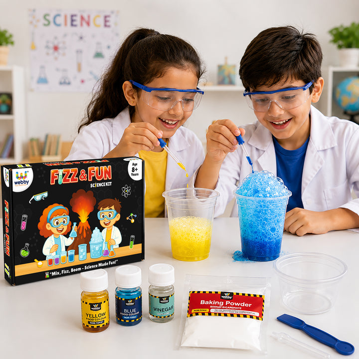 Webby DIY Fizz and Fun Chemistry Kit for Kids | My First Science Experiment Kit | Birthday Gift | Educational Learning Toy for 8+ Years Boys and Girls