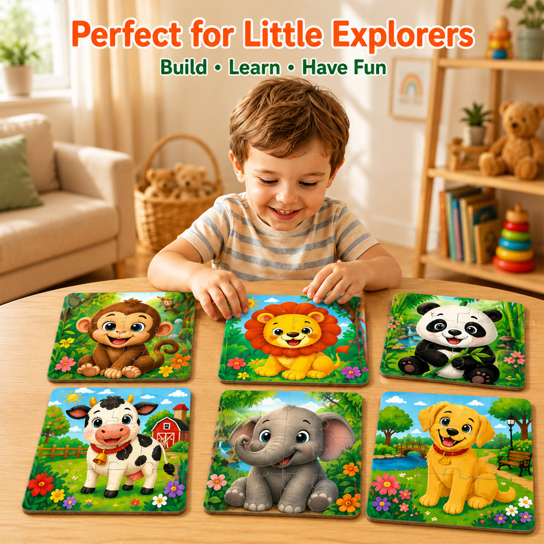 Webby Animal Friends Level Up Jigsaw Puzzle for Kids | 8 Puzzles in a Box, 3 Difficulty Levels, Age 2+ Years