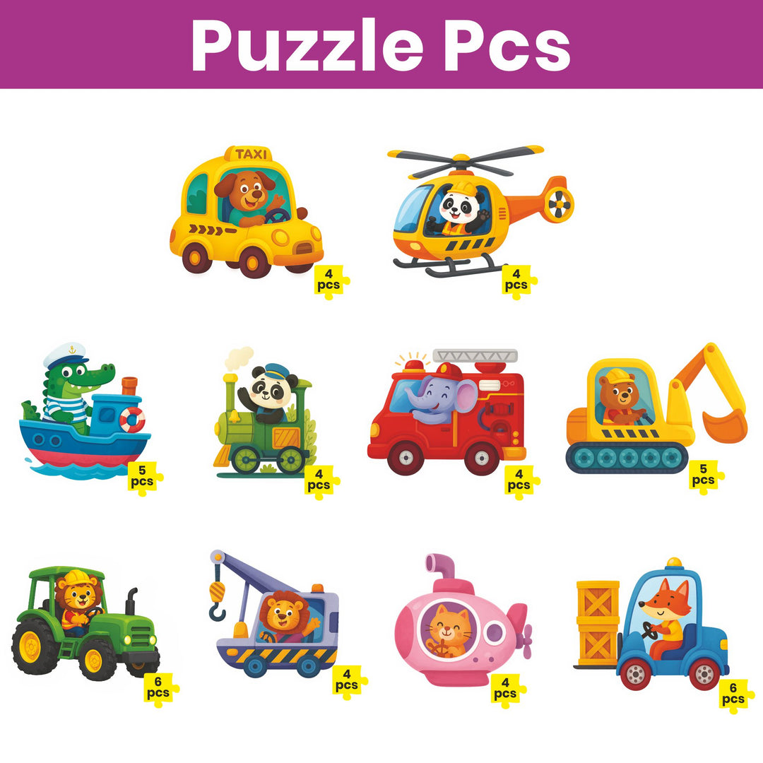 Webby Transport Time Level Up Jigsaw Puzzles for Kids