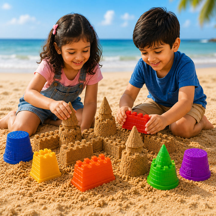 Webby Castle Sand Art Kit with Magic Sand and Moulds | Ages 3+ Years, Castle Moulds Included, Sensory Play
