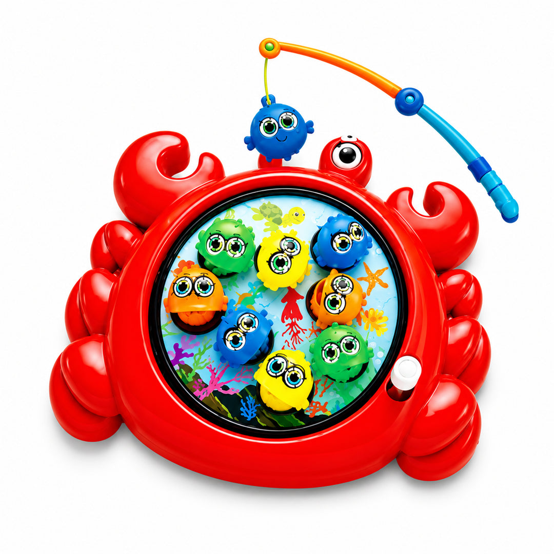 Webby Manual Rotating Magnetic Crab Fishing Game for Kids | Magnetic Fishing Rod, Rotating Fish Board