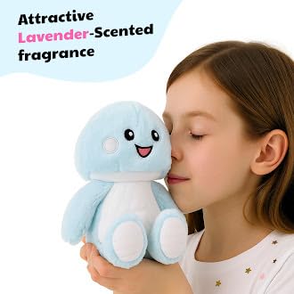 Webby Plush Mushroom Warm Soft Toy | Microwavable for Warmth | Microwavable Soft Toy | Lavender-Scented | Stress Relief Stuffed Toys for Toddler, Kids and Adults (Blue)