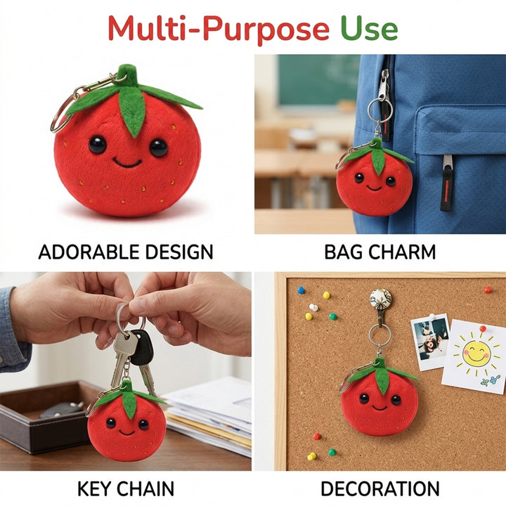 Webby Plush Strawberry Soft Toy with Keychain for Boys Girls and Adults - 1 Piece