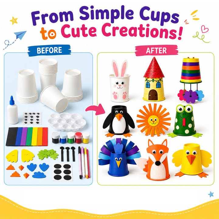 Webby DIY Art and Craft Paper Cup Making and Painting