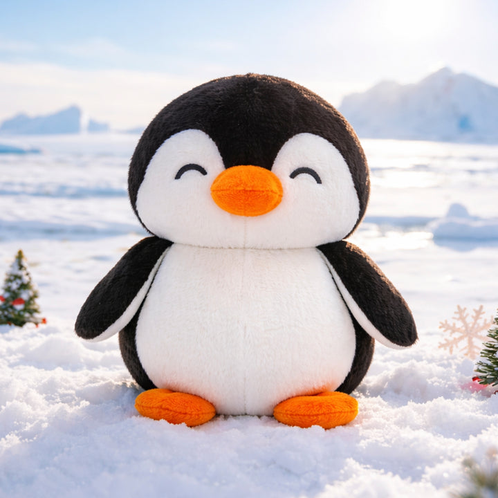 Webby Soft Animal Plush Penguin Toy 20cm, Black
