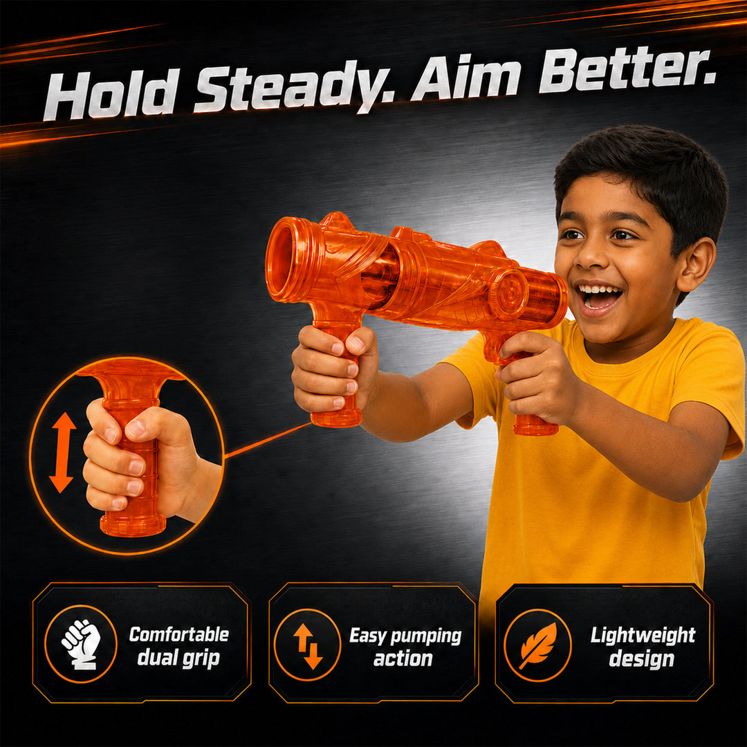 Webby Sonic Blaster Toy Gun with Soft Foam Balls for Kids | Ages 6+, Dual Grip Design, Easy Pump Action, Indoor & Outdoor Play, Lightweight Visit the Webby Store