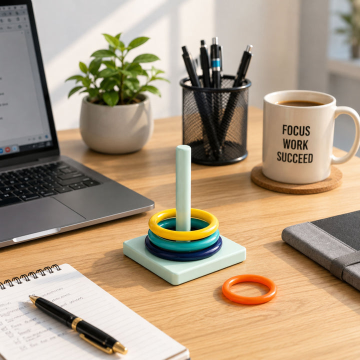 Webby Desktop Ring Toss Game for Kids and Adults | Ages 3+ Years, Hand-Eye Coordination, Compact & Portable, Family Bonding Game, Home, Office & Travel