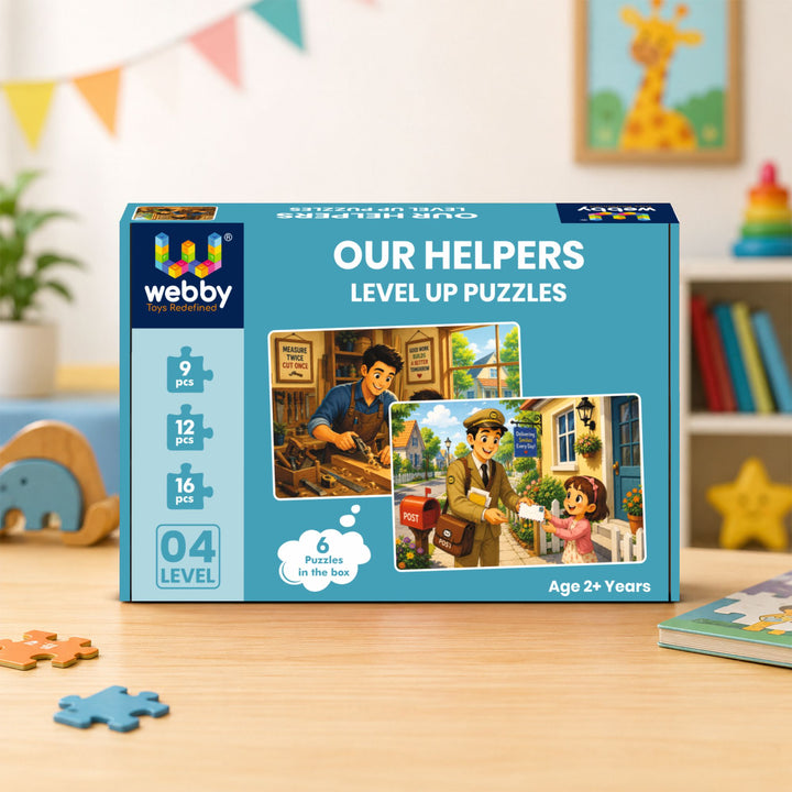 Webby Our Helpers Level Up Jigsaw Puzzle for Kids | 6 Puzzles in Box, 9-16 Pieces, Age 2+ Years