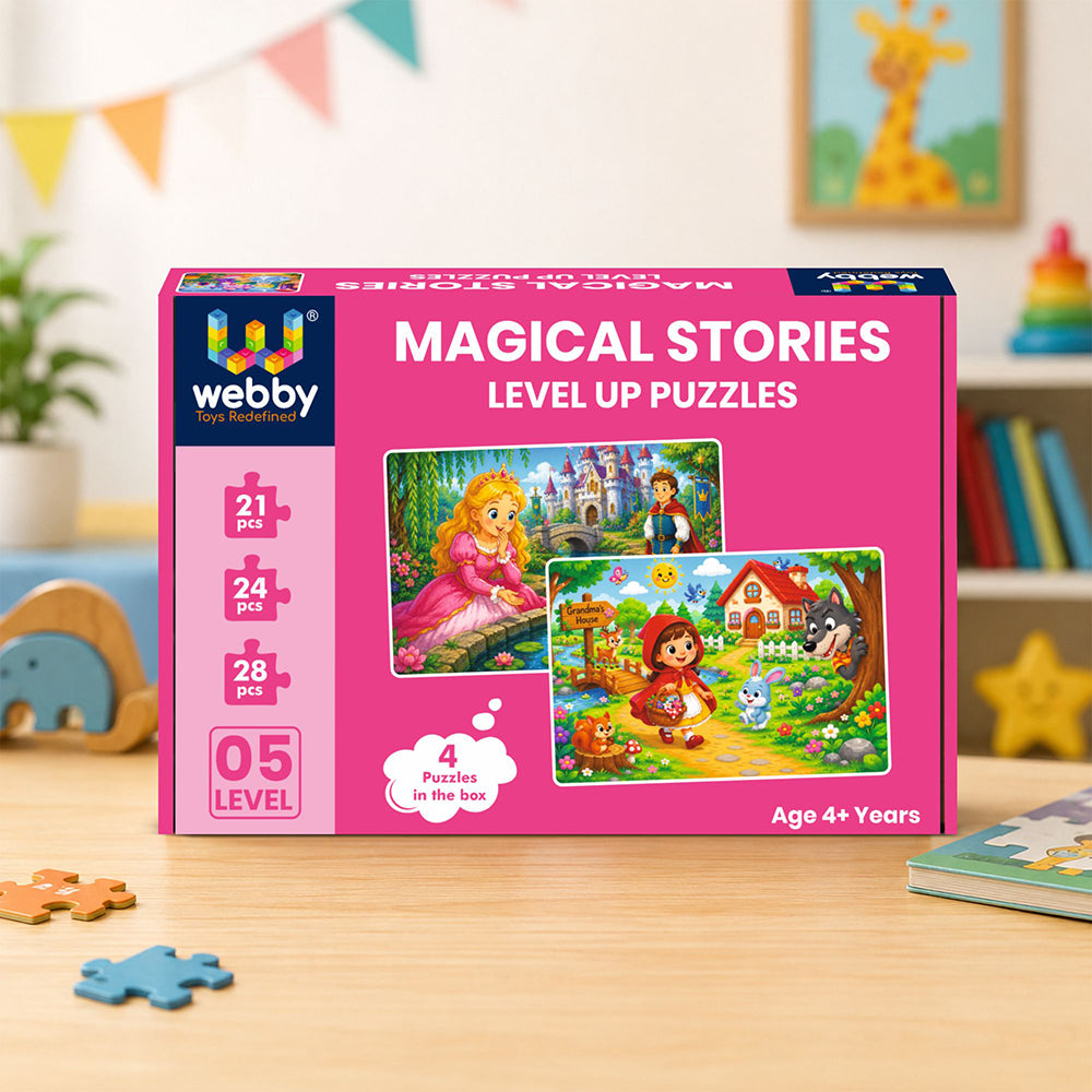 Webby Magical Stories Level Up Jigsaw Puzzle for Kids | 4 Puzzles in a Box, 21-28 Pieces, Age 4+ Years