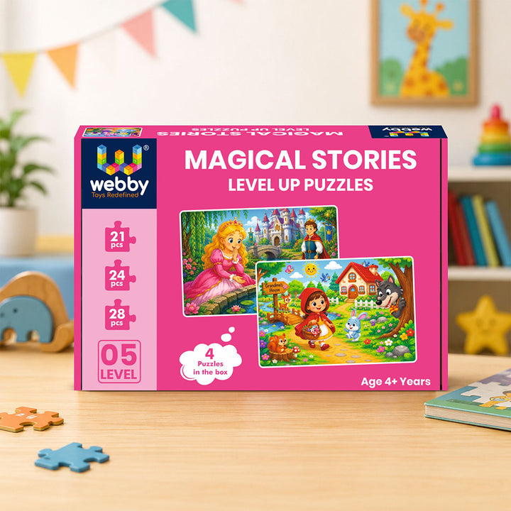 Webby Magical Stories Level Up Jigsaw Puzzle for Kids | 4 Puzzles in a Box, 21-28 Pieces, Age 4+ Years