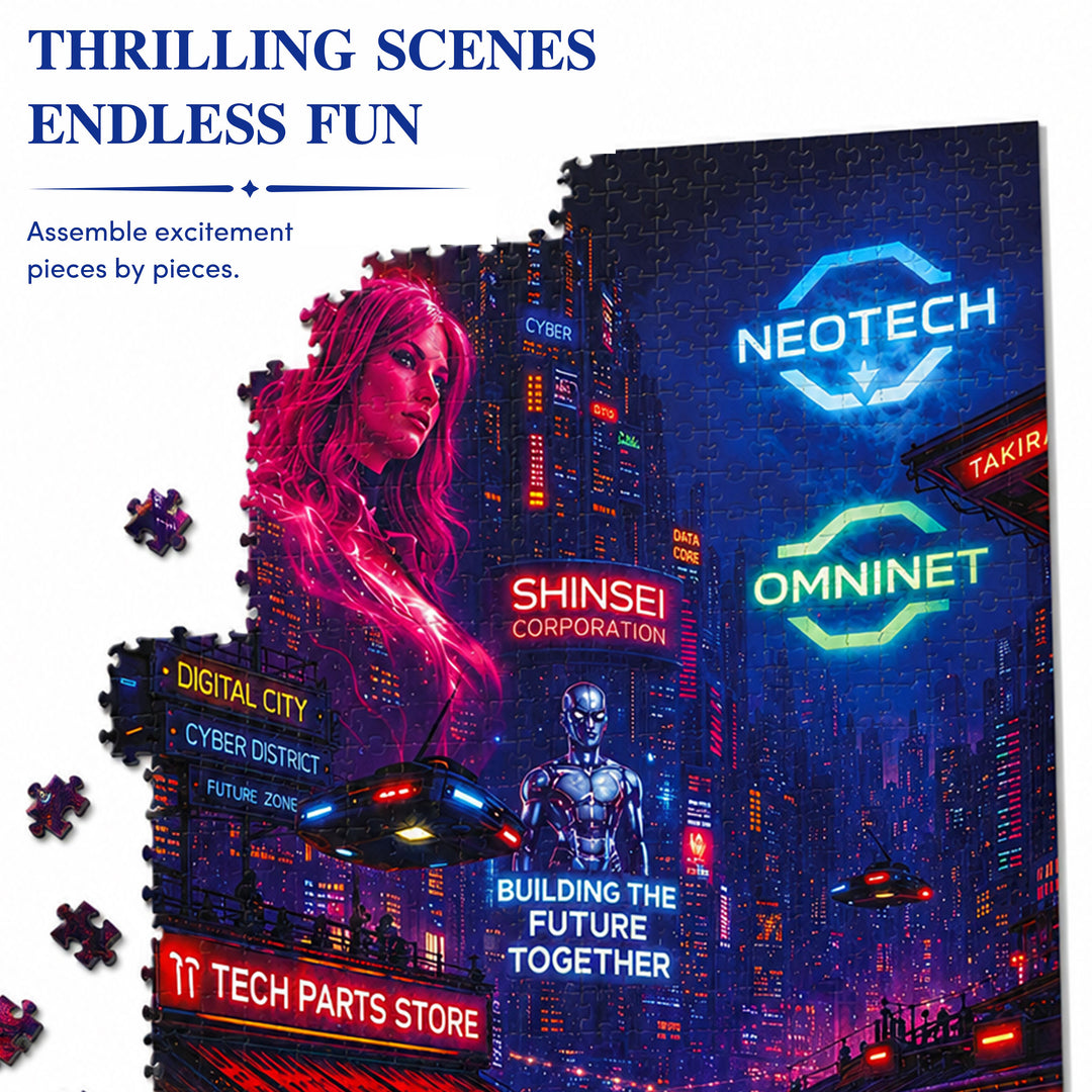 Webby Cyberpunk Jigsaw Puzzle 1000 Pieces Neon Artwork, Precision-Cut Pieces, Vibrant Rich Colours, For 14+ Years