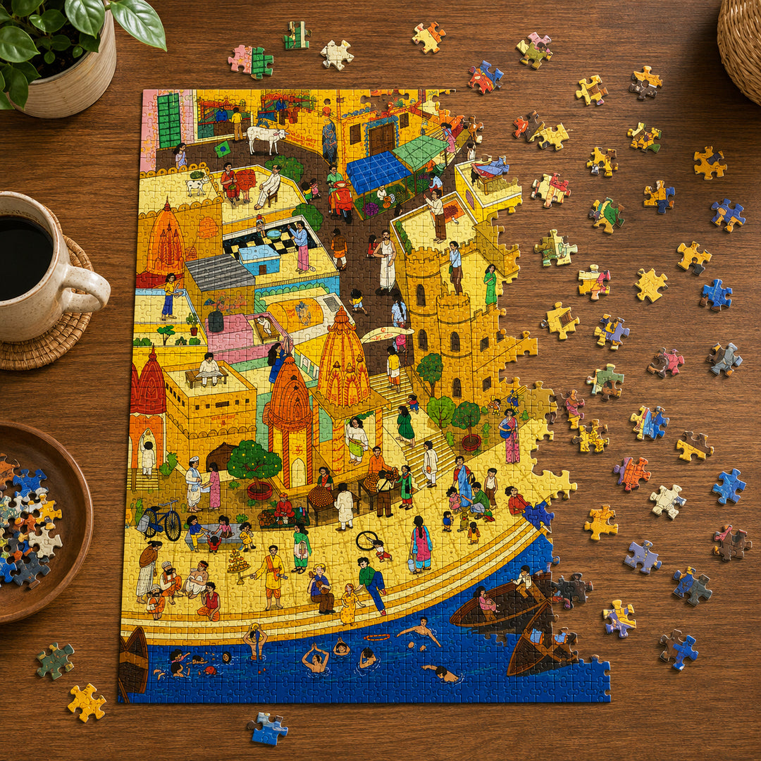 Webby Holy City Varanasi Jigsaw Puzzle, 1000 Pieces