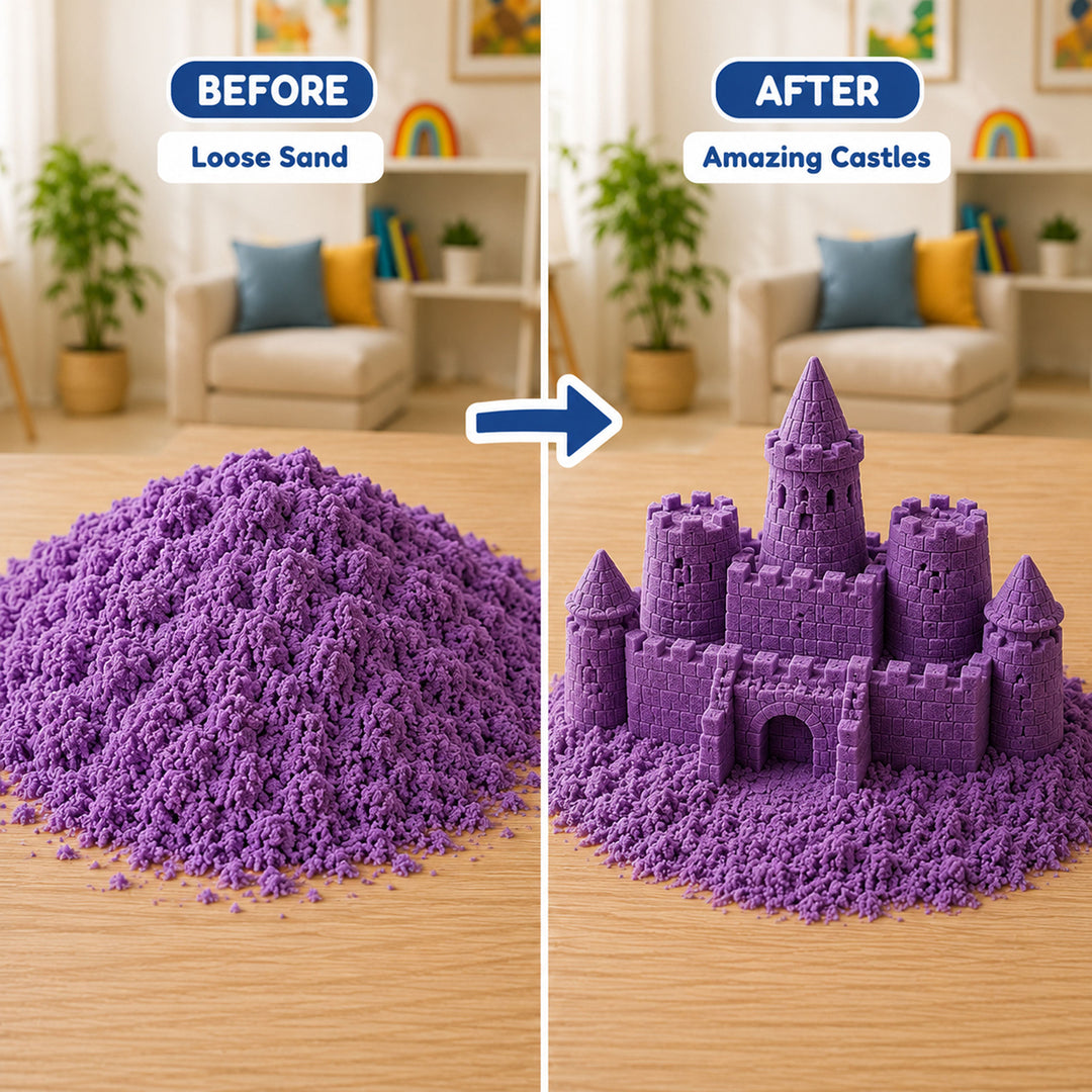Webby Castle Sand Art Kit with Magic Sand and Moulds | Ages 3+ Years, Castle Moulds Included, Sensory Play