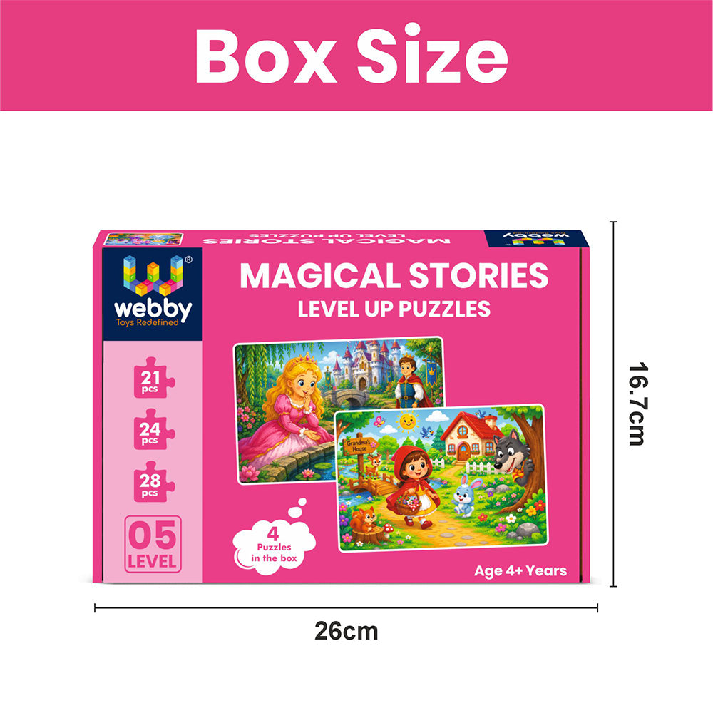 Webby Magical Stories Level Up Jigsaw Puzzle for Kids | 4 Puzzles in a Box, 21-28 Pieces, Age 4+ Years